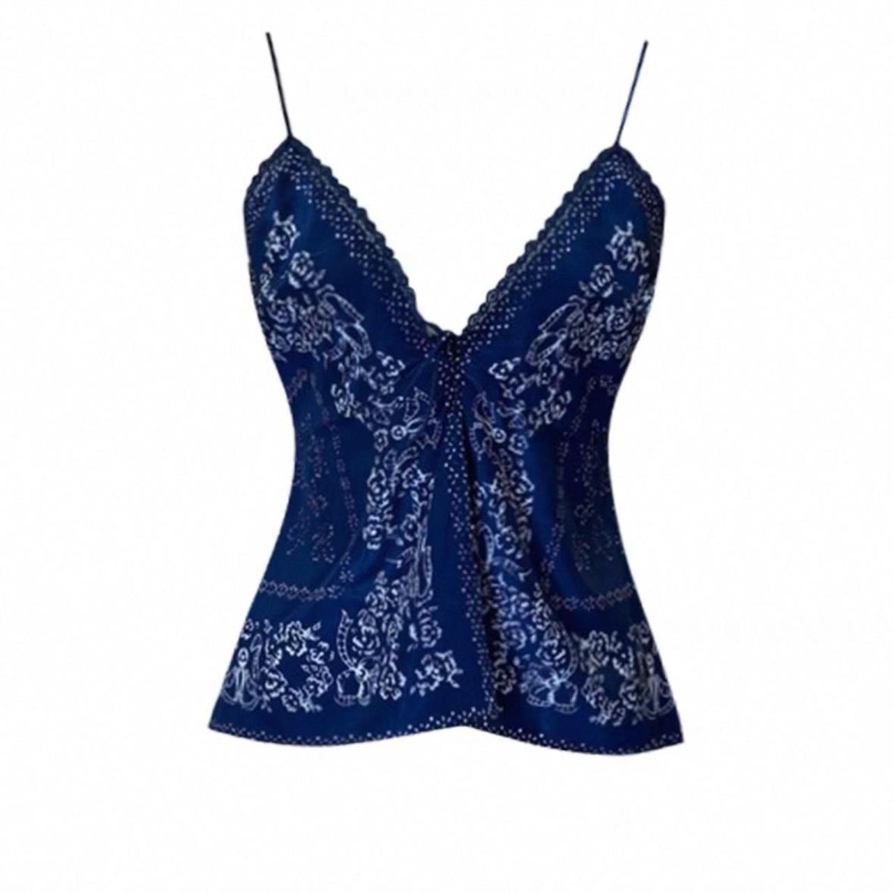 Blue and white cami