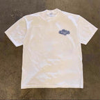 White and blue Mahjong heavyweight tee