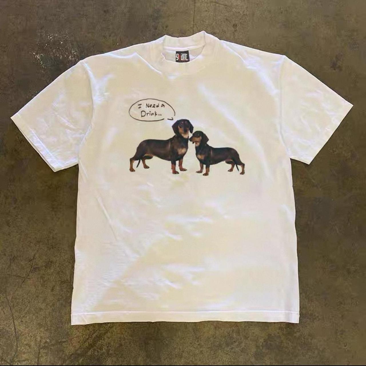 White Daschund standard tee