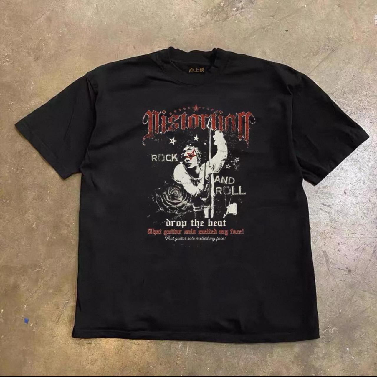 Black rock and roll standard tee
