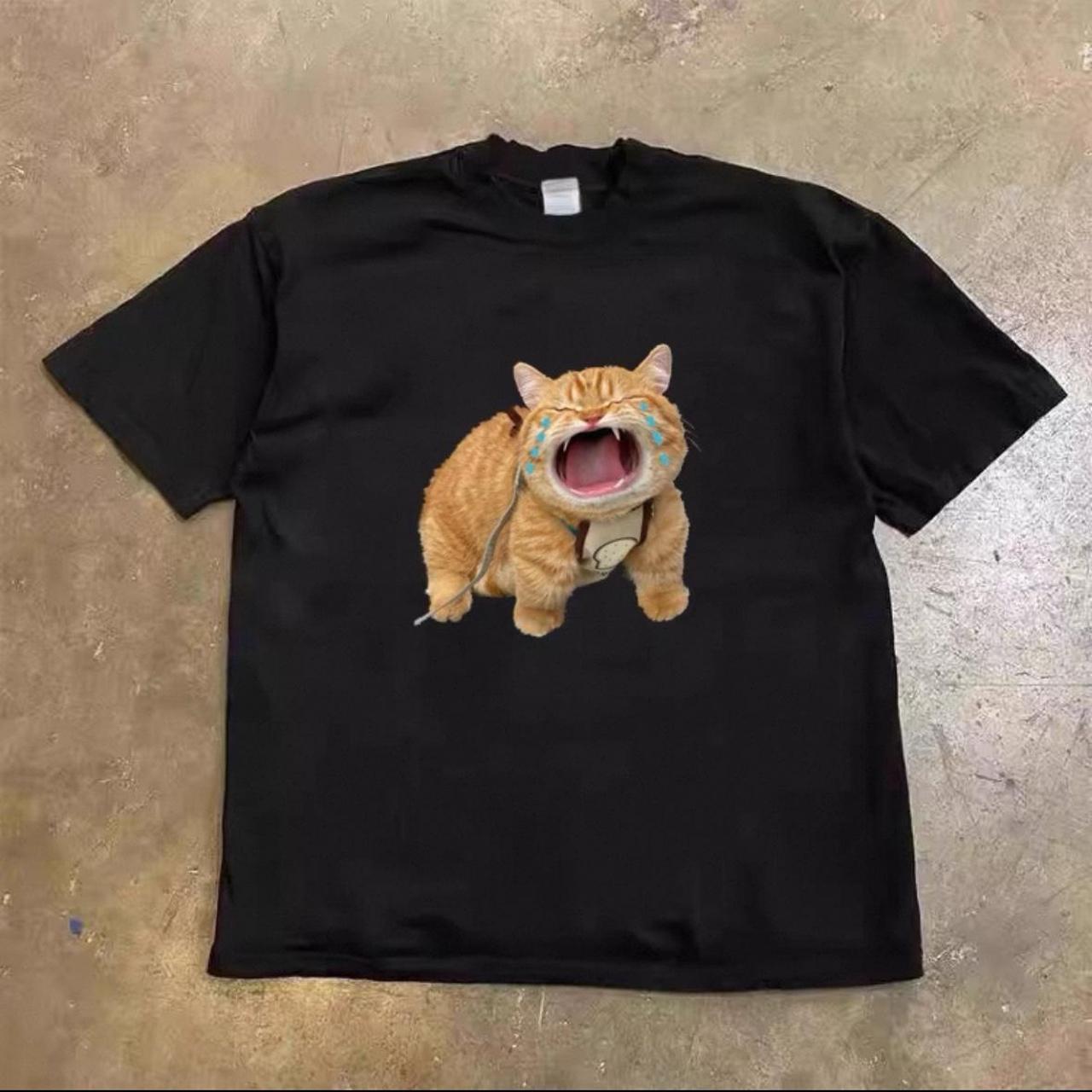 Crying cat heavyweight tee