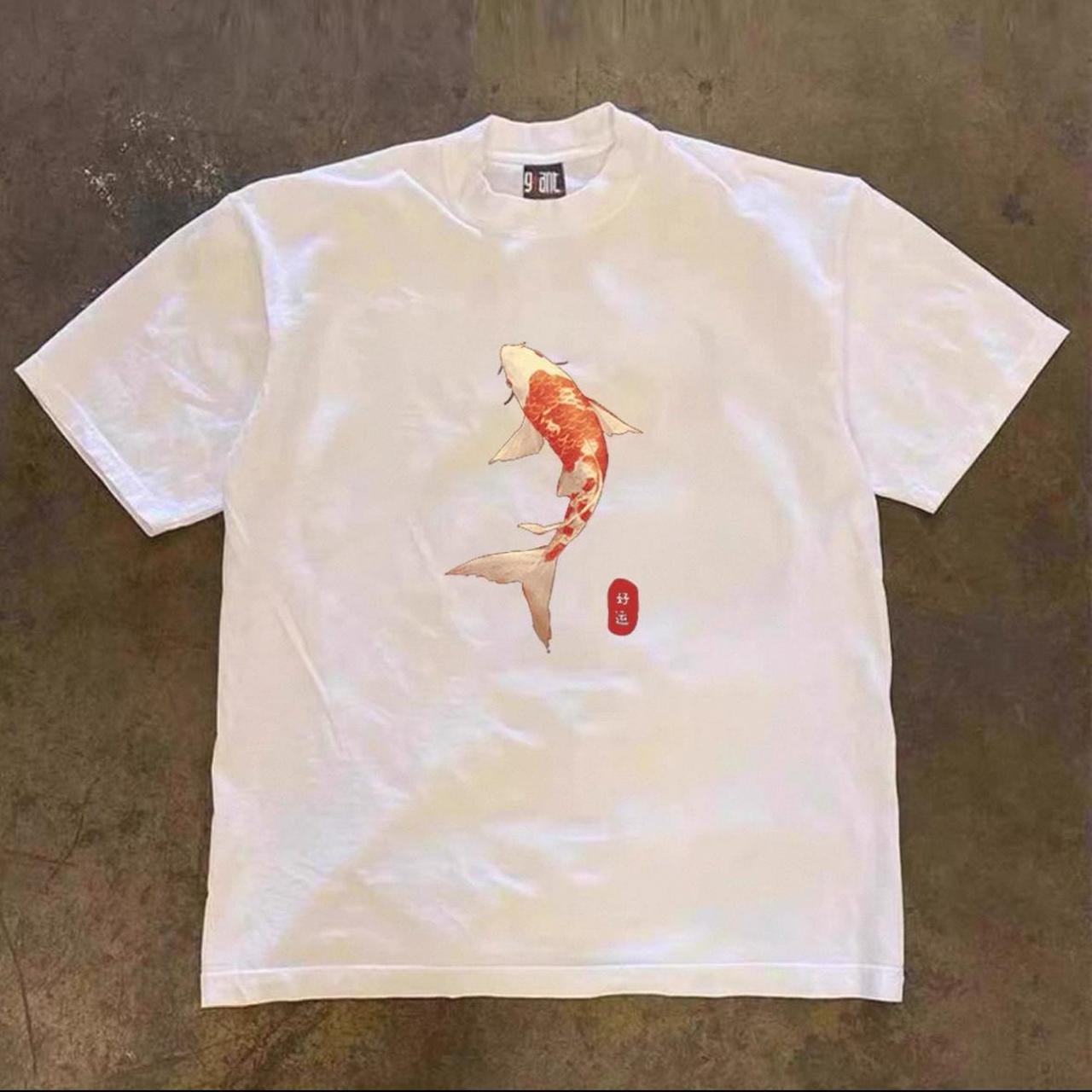 White koi heavyweight tee