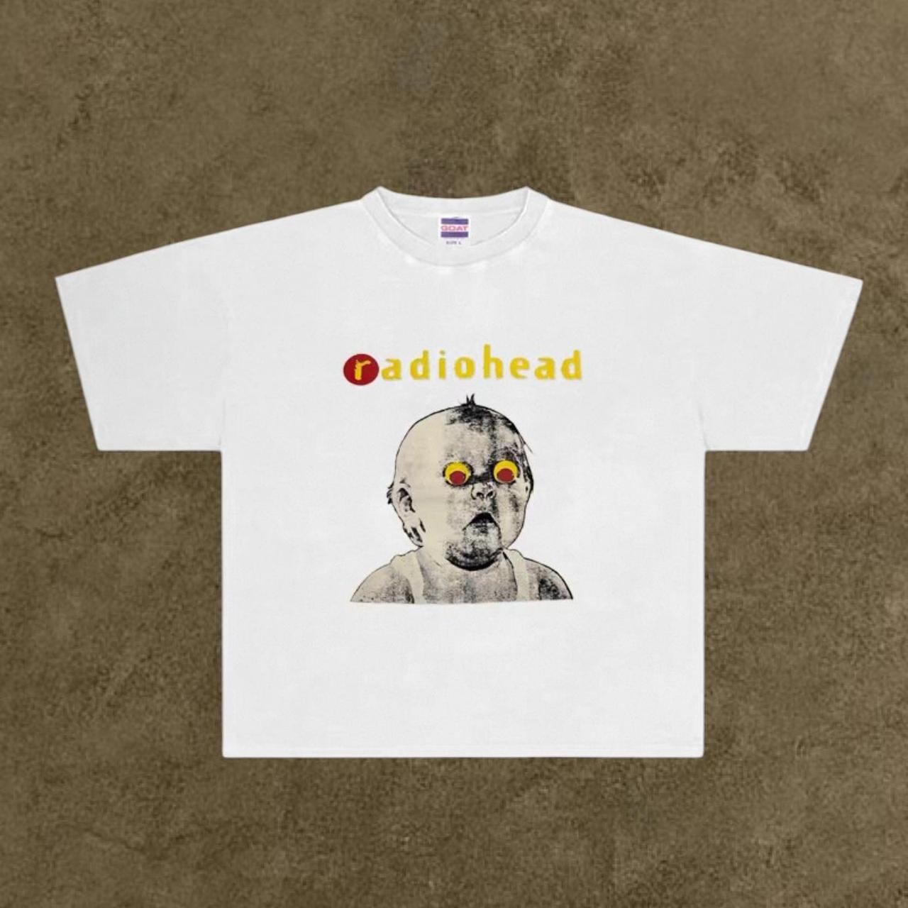 White radiohead baby heavyweight tee
