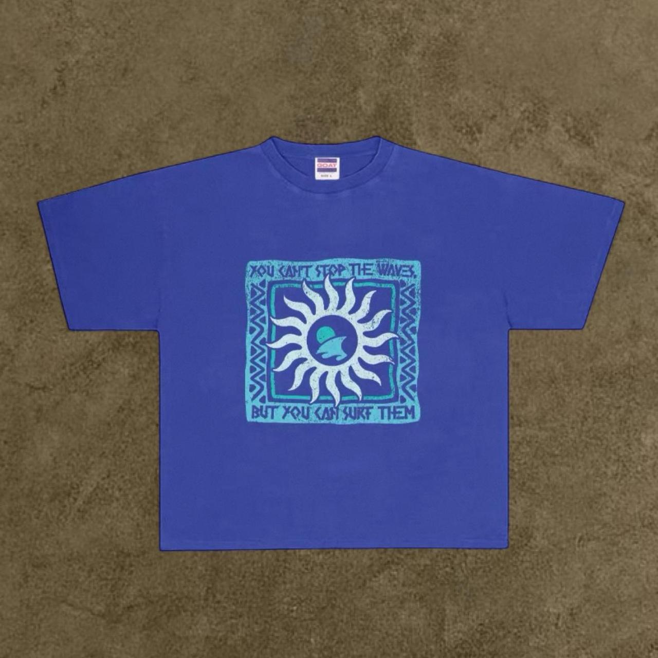 Blue Can't stop the waves standard tee