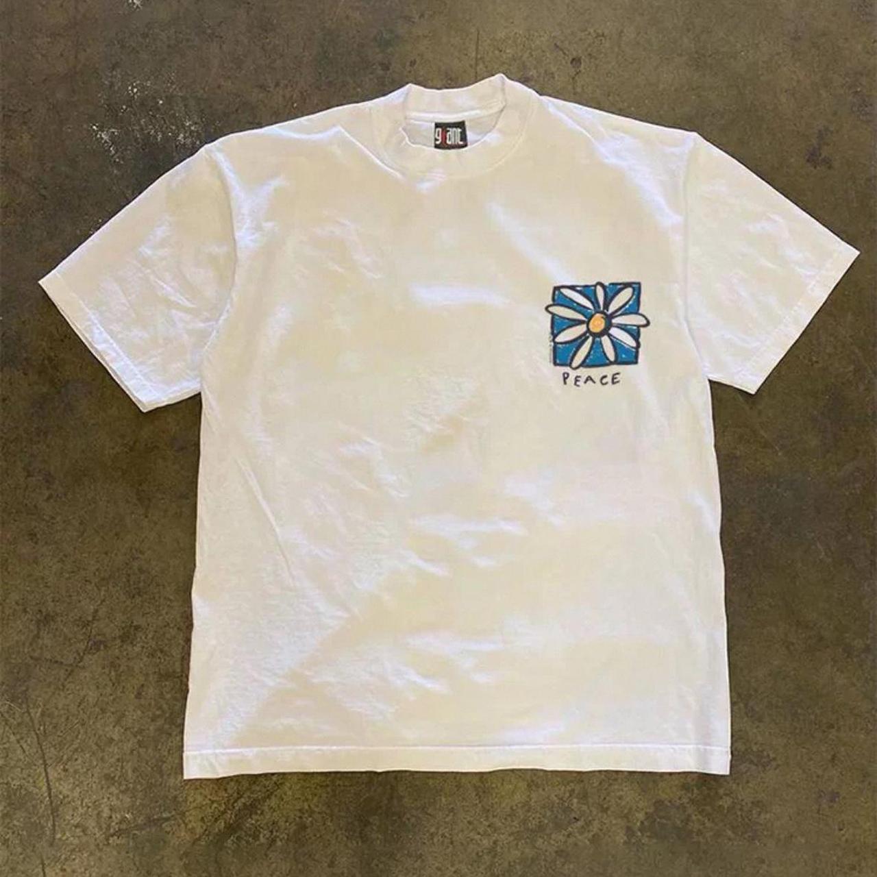 White Daisy "Peace" Graphic standard tee