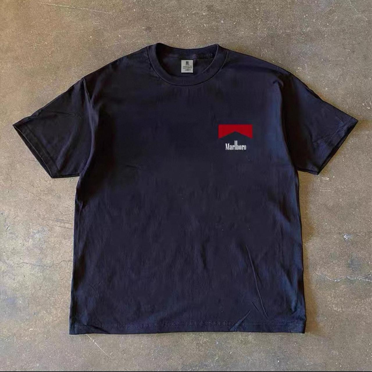 Black Navy Marlboro small logo tee