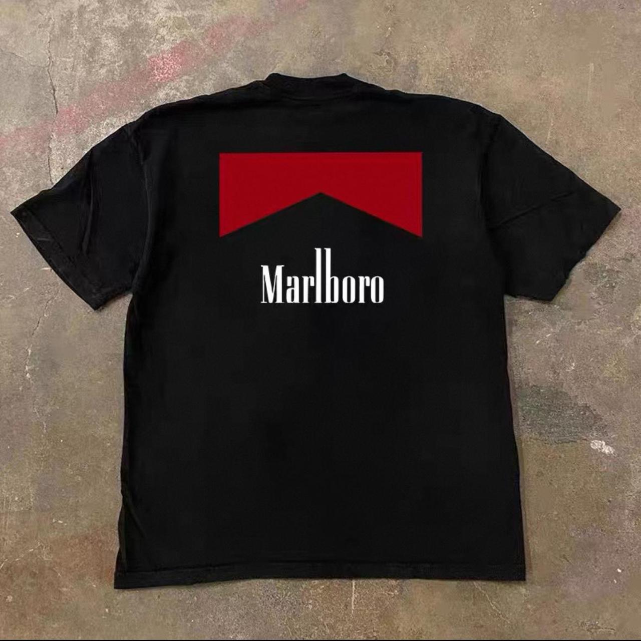 Black Navy Marlboro small logo tee