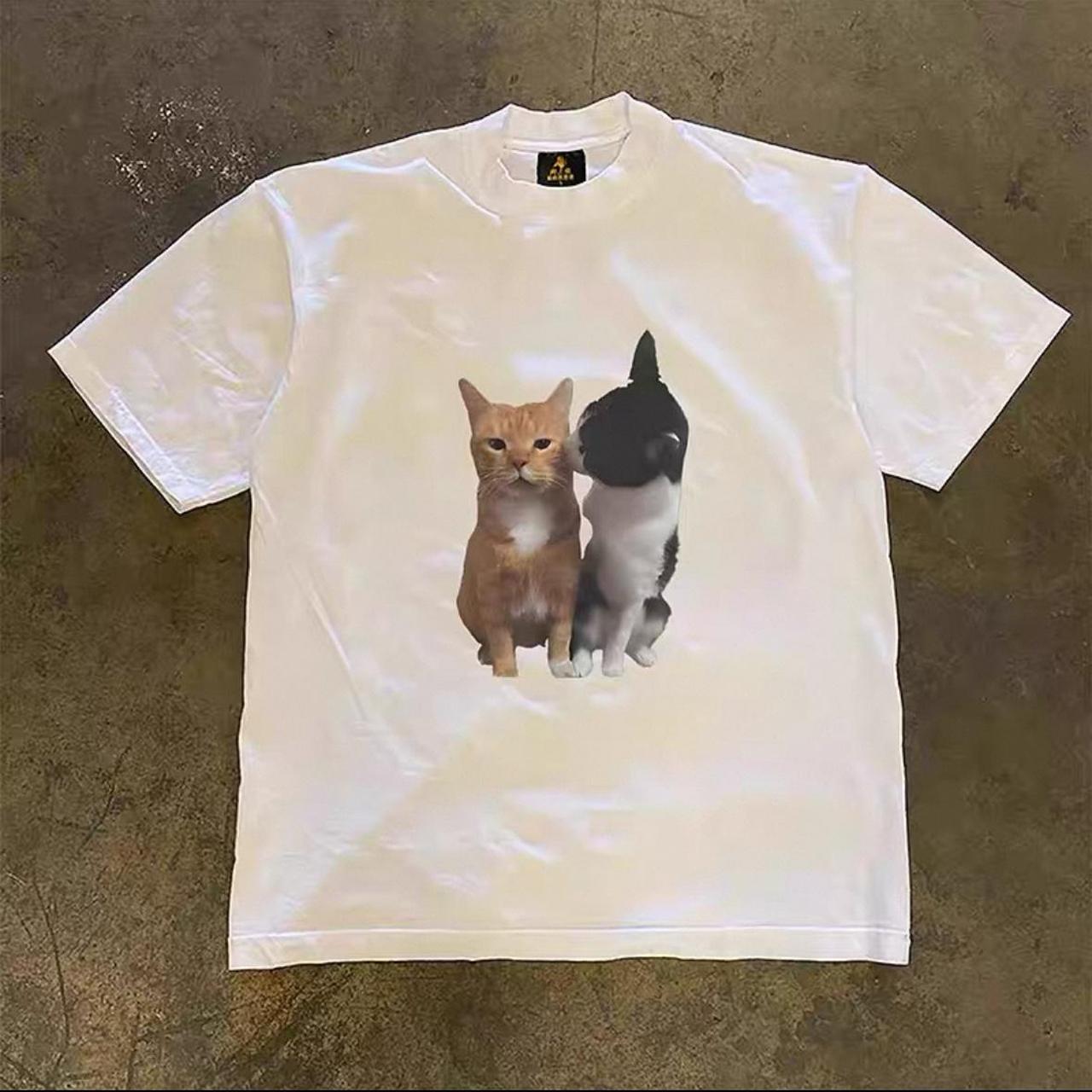 Black and orange cat tee