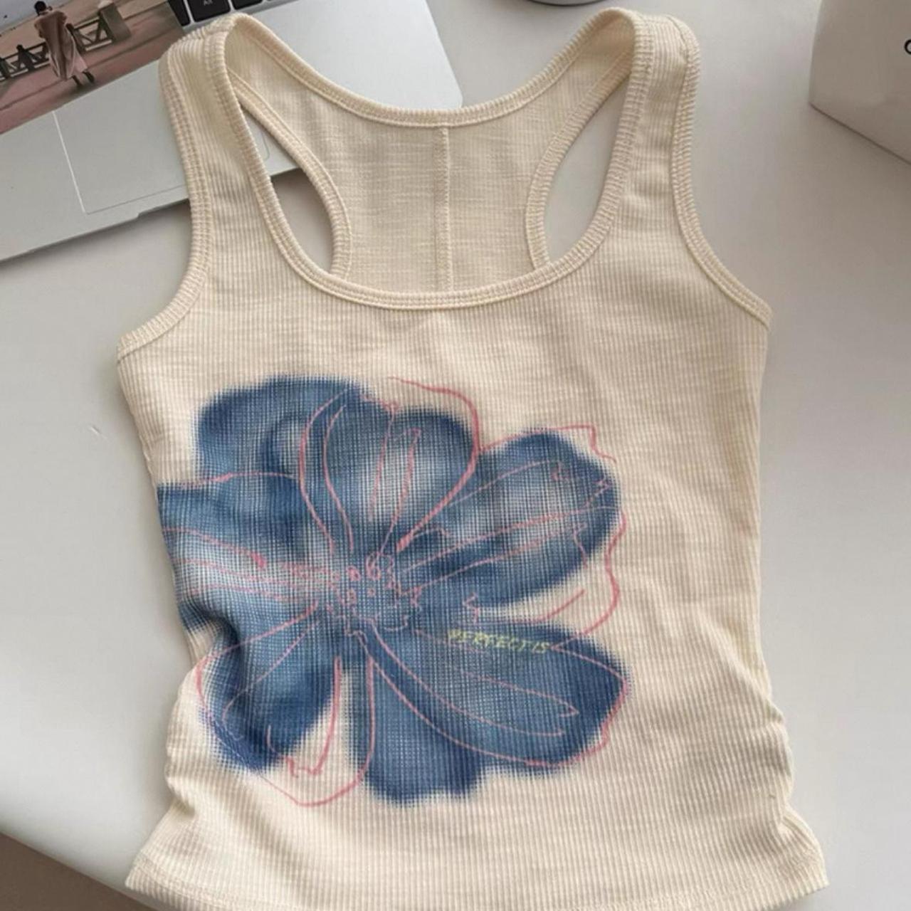 Blue Hibiscus Tank Top
