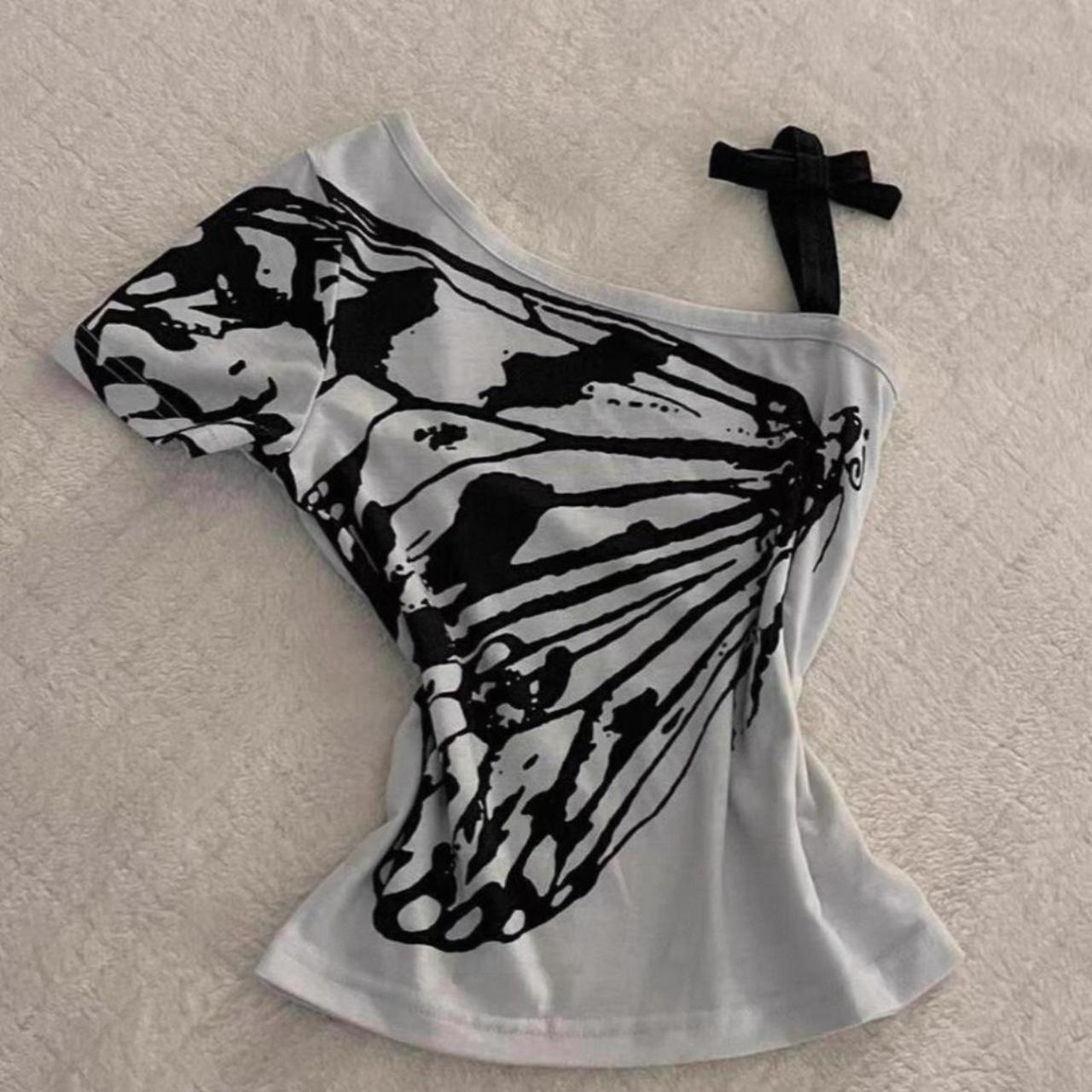 Off-the-shoulder butterfly top