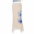 Blue Flower Maxi Skirt Set