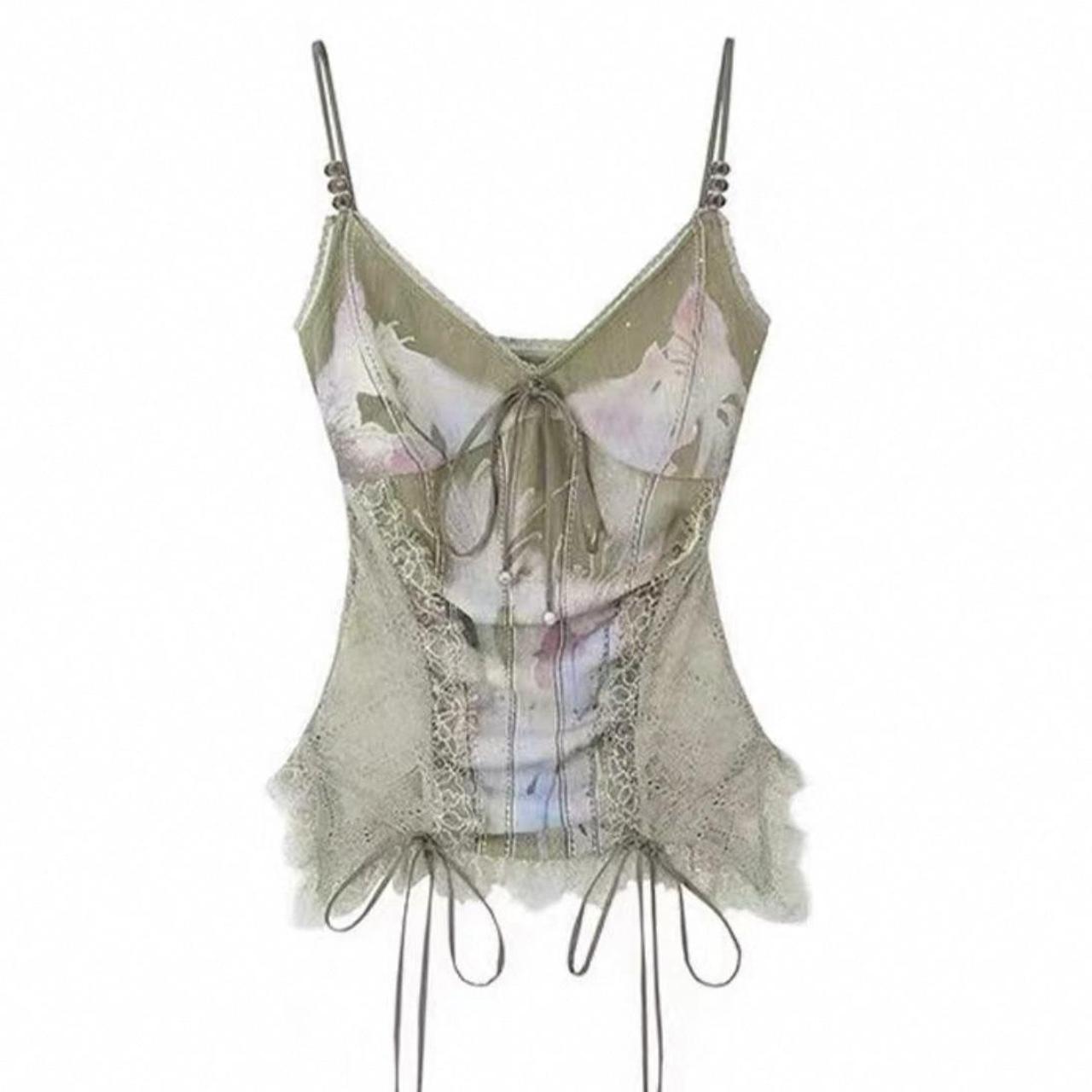 Fairycore Green Cami Top