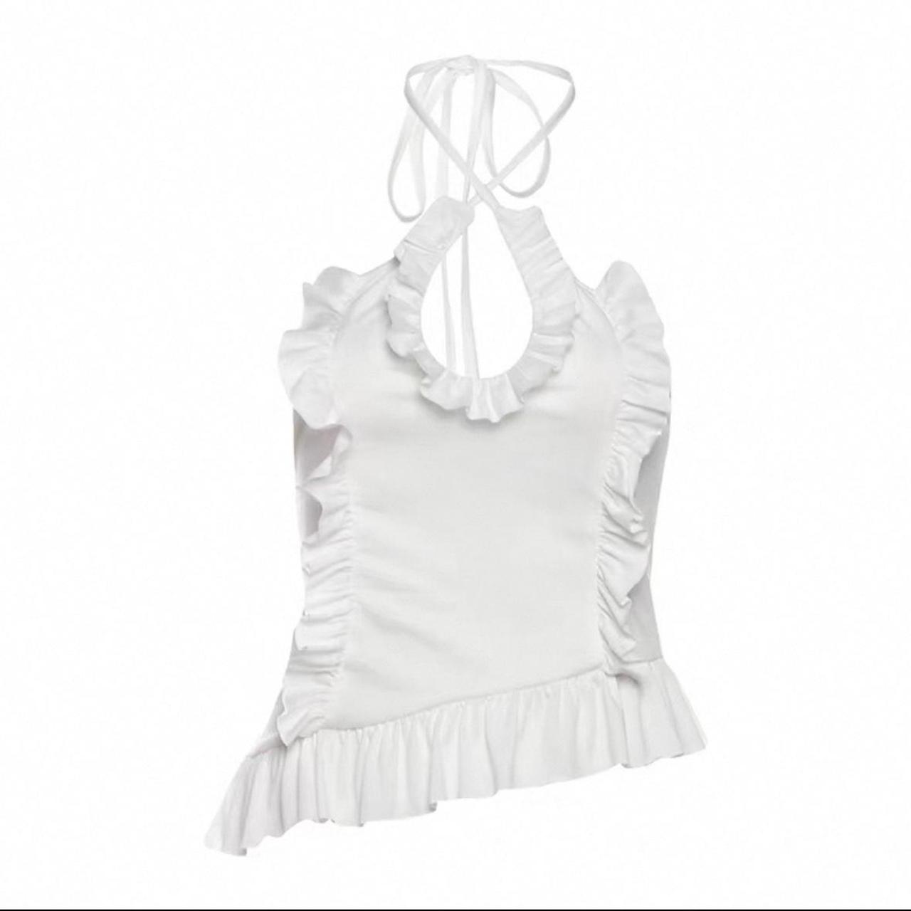 White Ruffles Halter Top