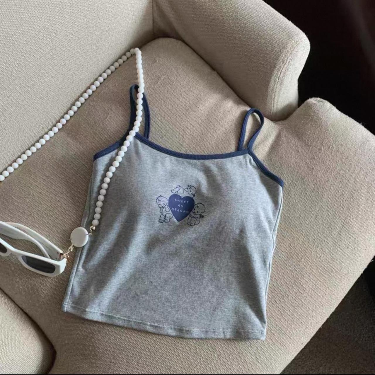 Blue and grey tank top