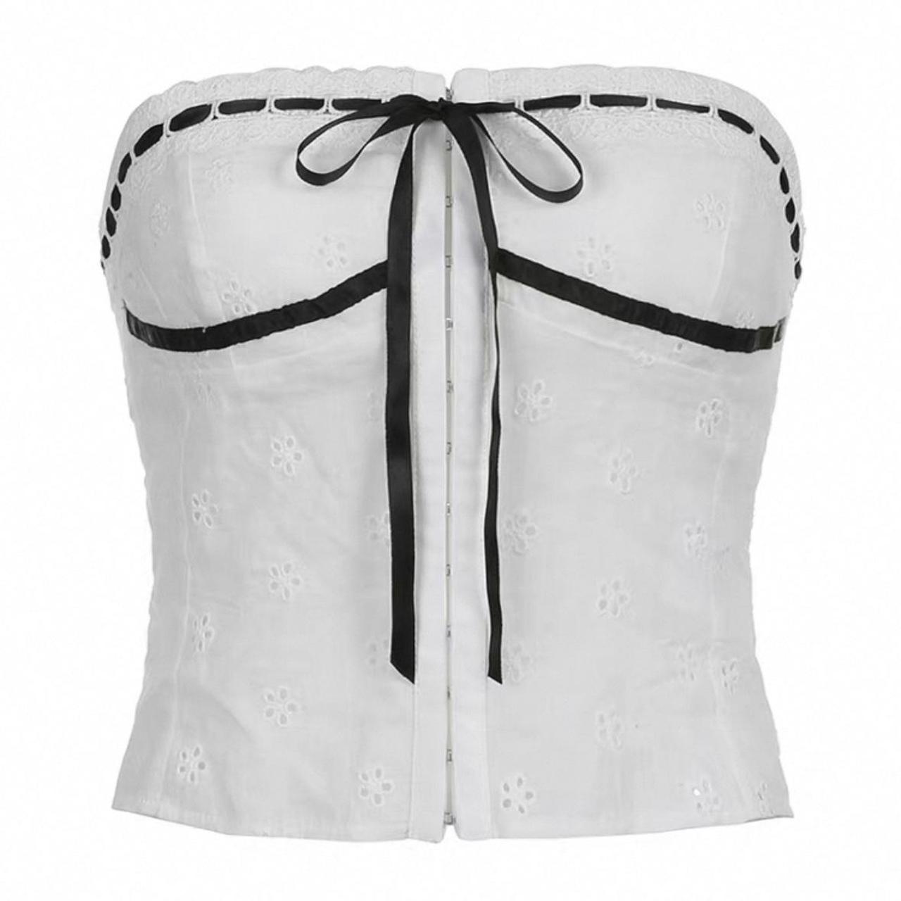 Black bow tube top
