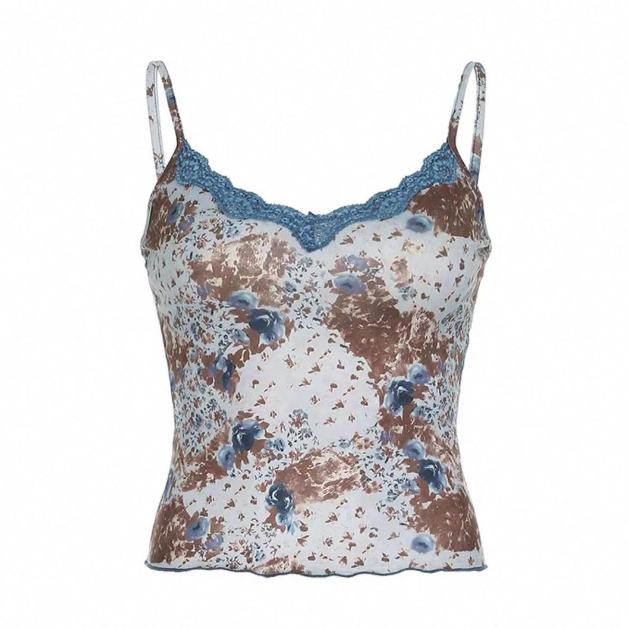 Blue lace cami top