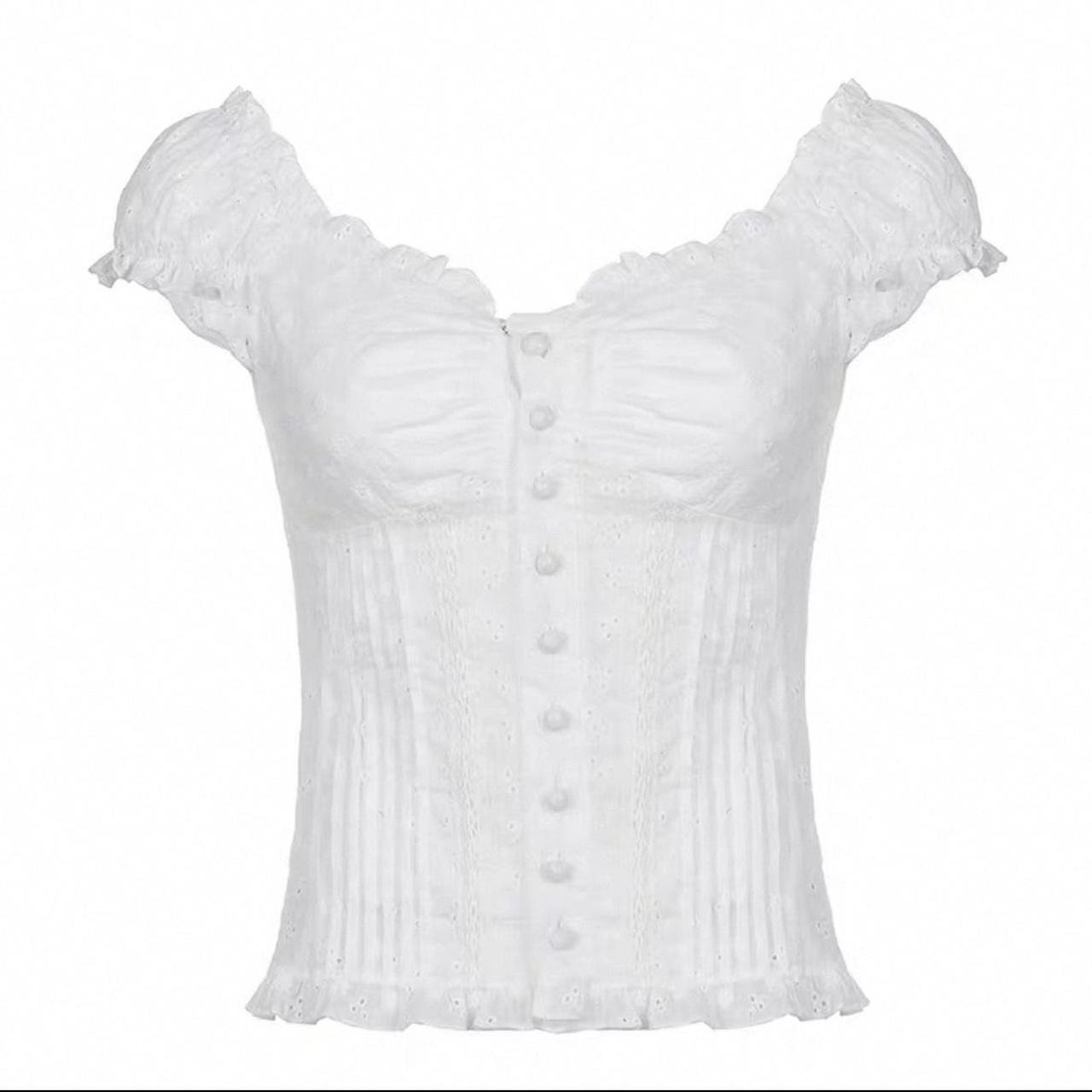 White button down top
