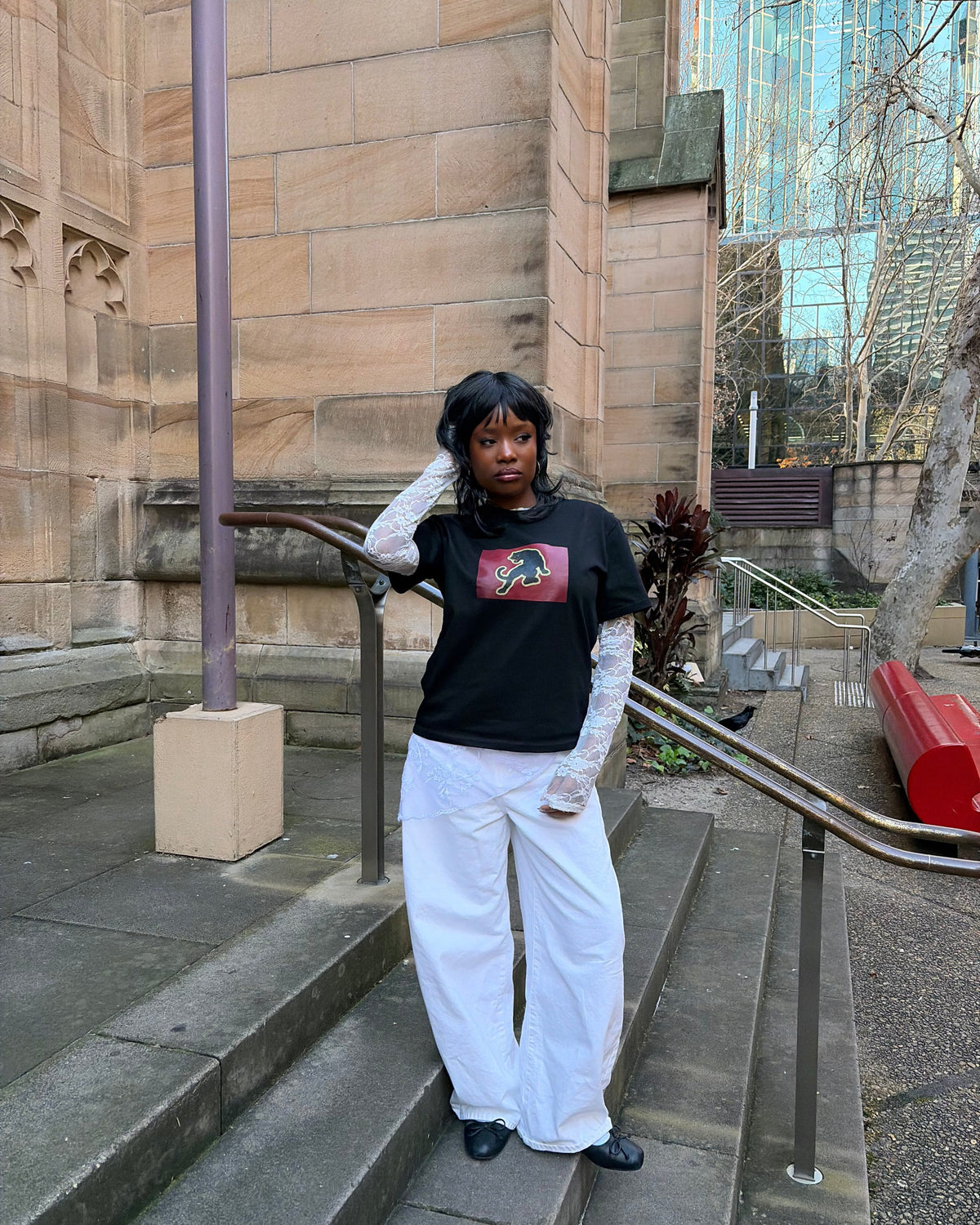 Angry panther heavyweight tee | MJ, 165cm / 5'5", wearing size Small (Classic Fit)