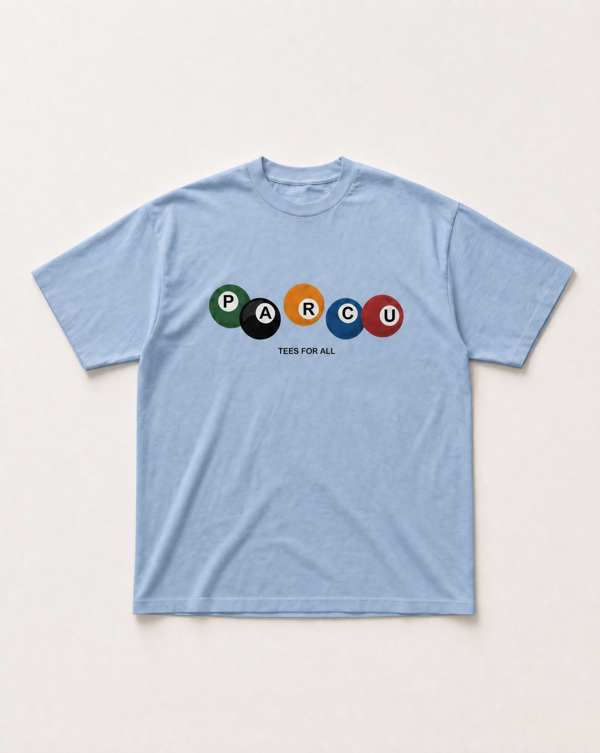 Baby blue Coloured 8 ball heavyweight tee