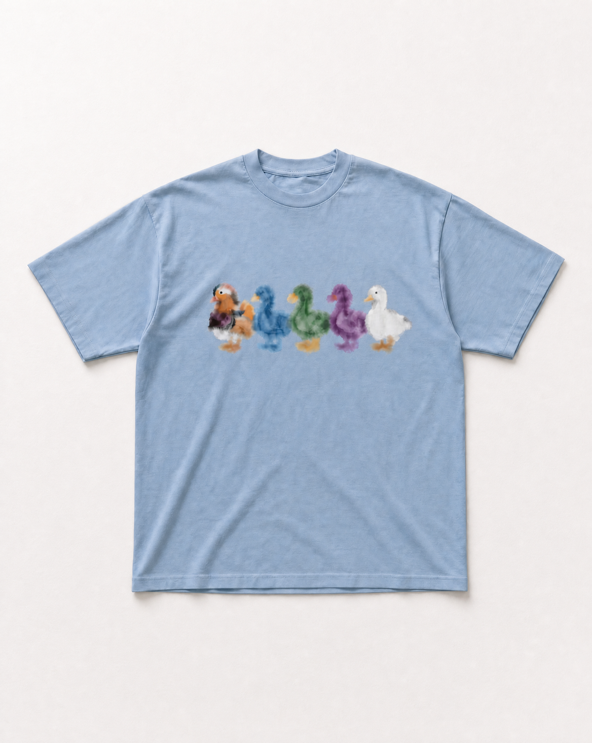 Baby blue Duck crossing heavyweight tee