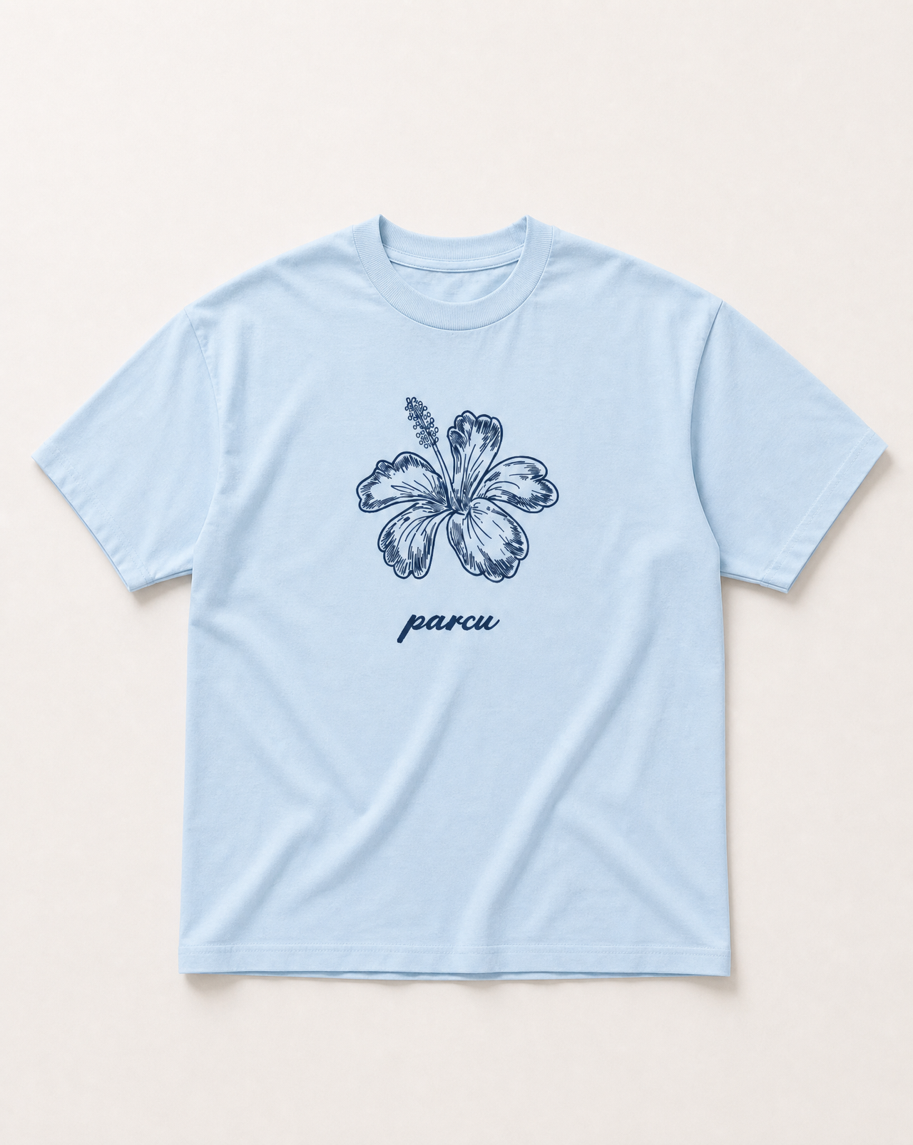 Baby blue Island life heavyweight tee