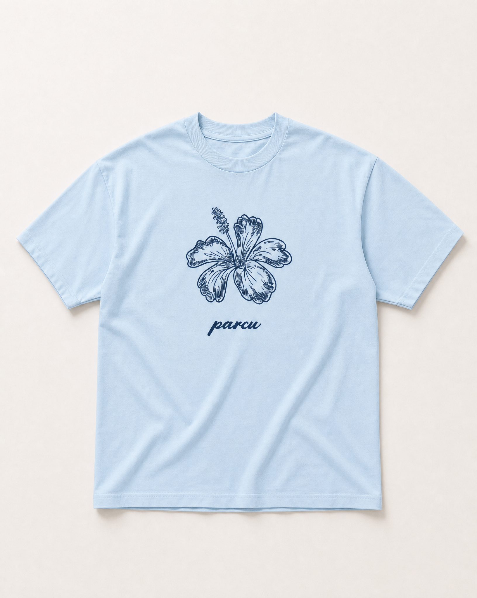 Baby blue Island life heavyweight tee