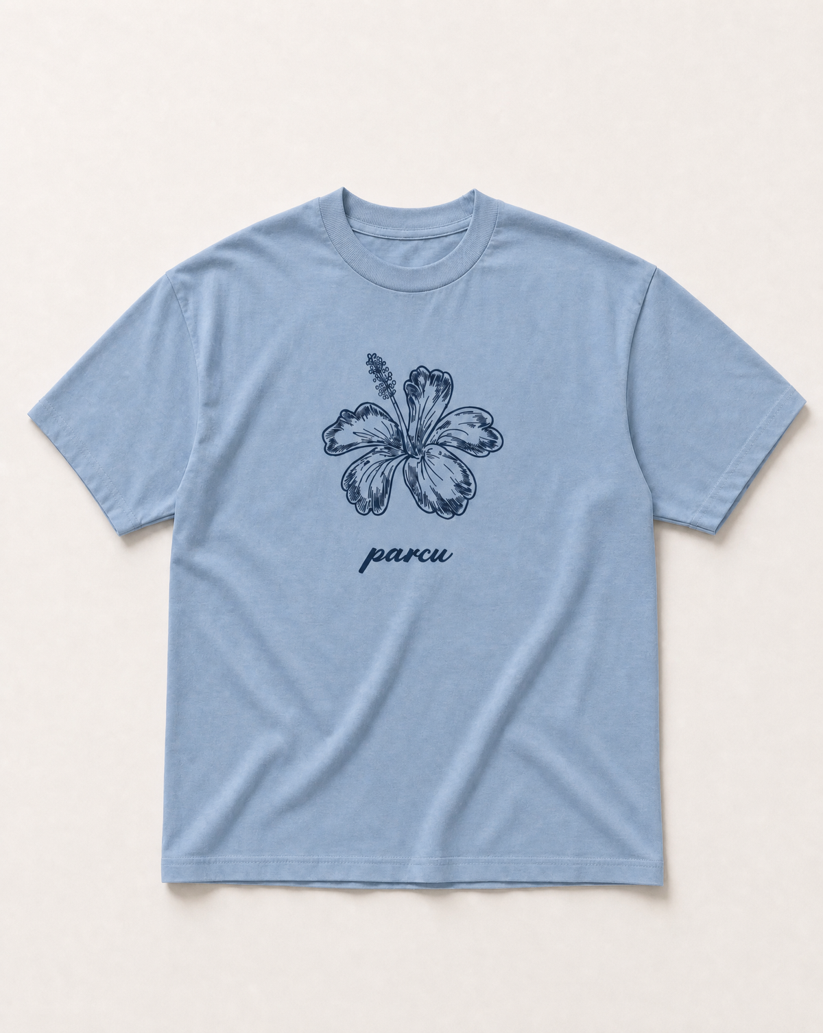 Baby blue Island life heavyweight tee