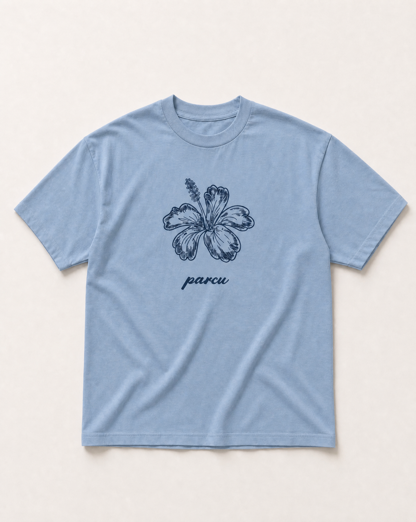 Baby blue Island life heavyweight tee
