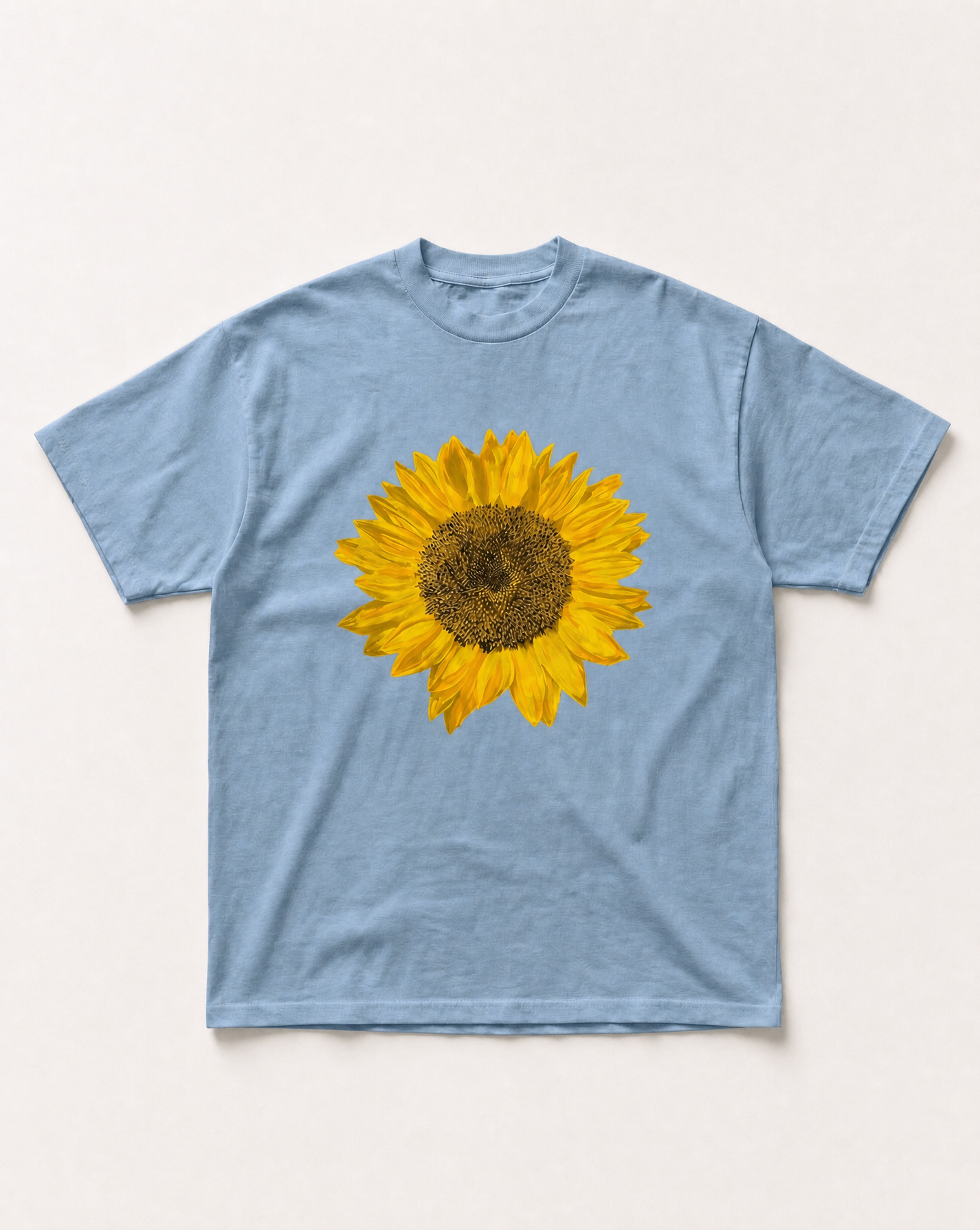Baby blue sunflower heavyweight tee