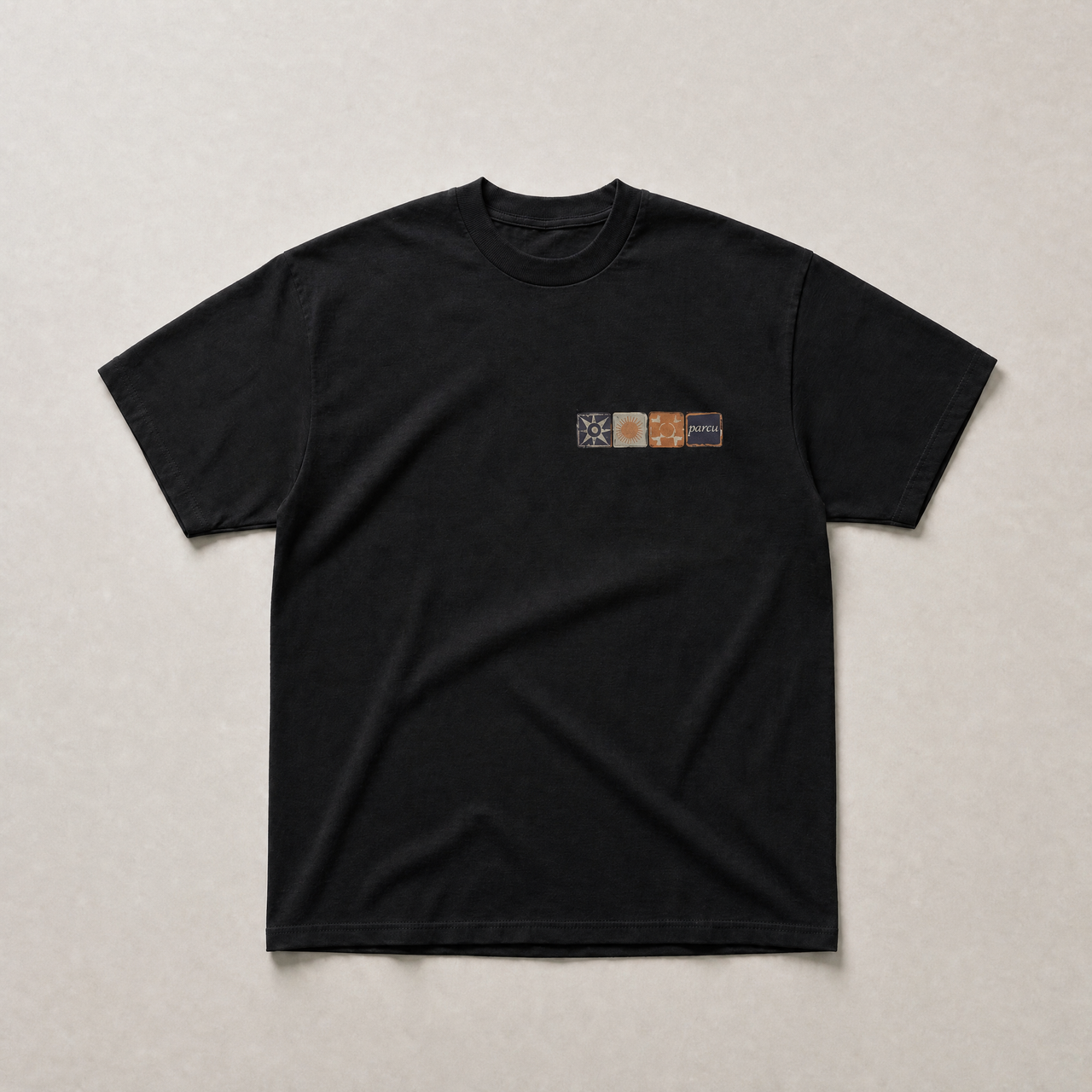 Black Mediterranean tee - front view