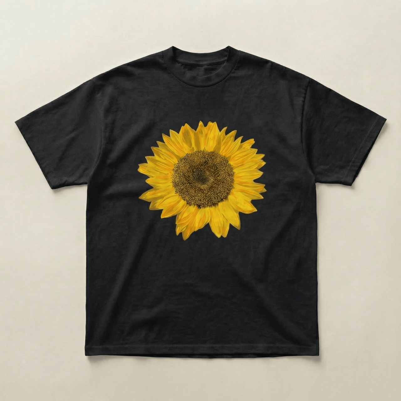 Black sunflower tee