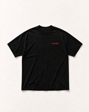 Black Chasing paradise heavyweight tee, view 2