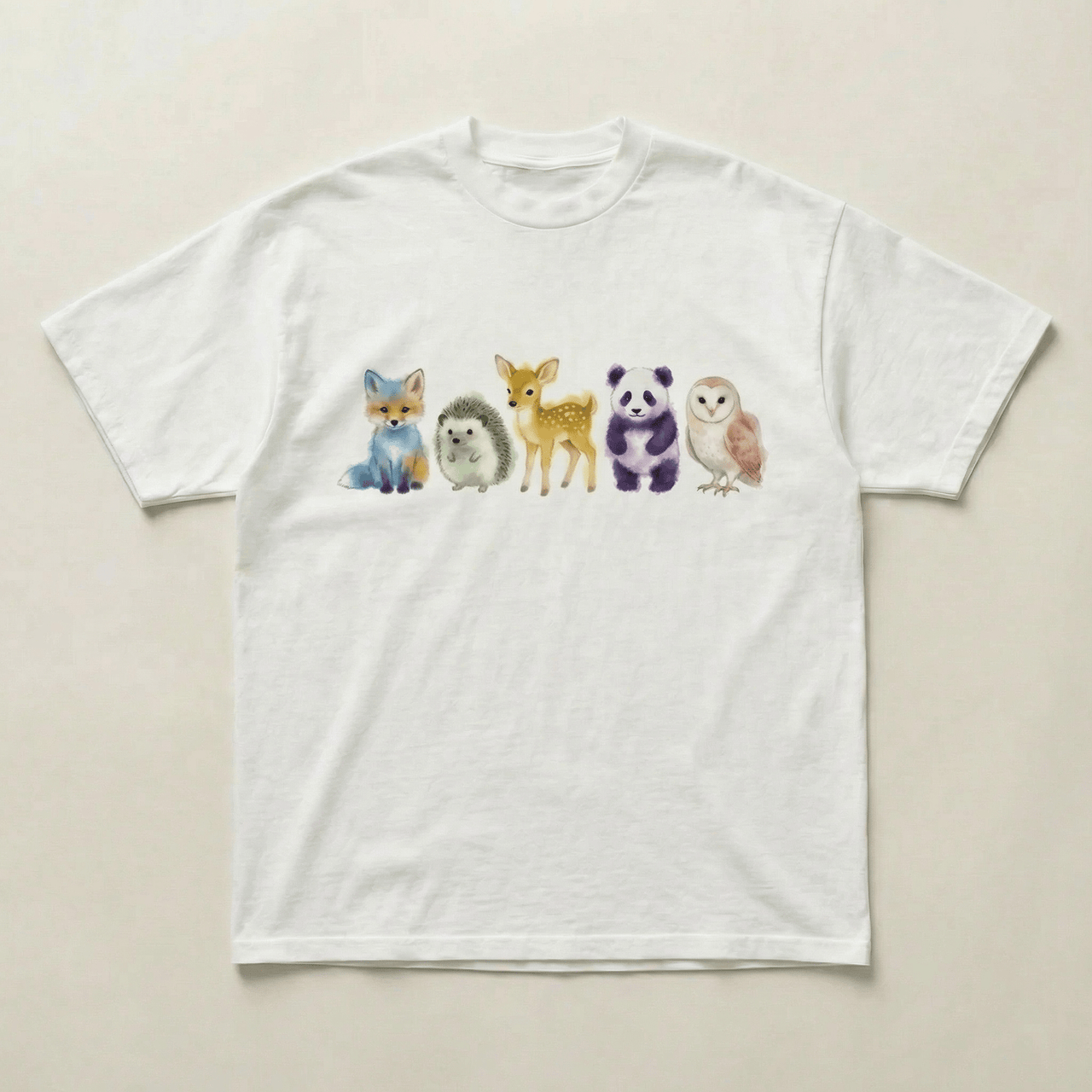 Coloured animals tee