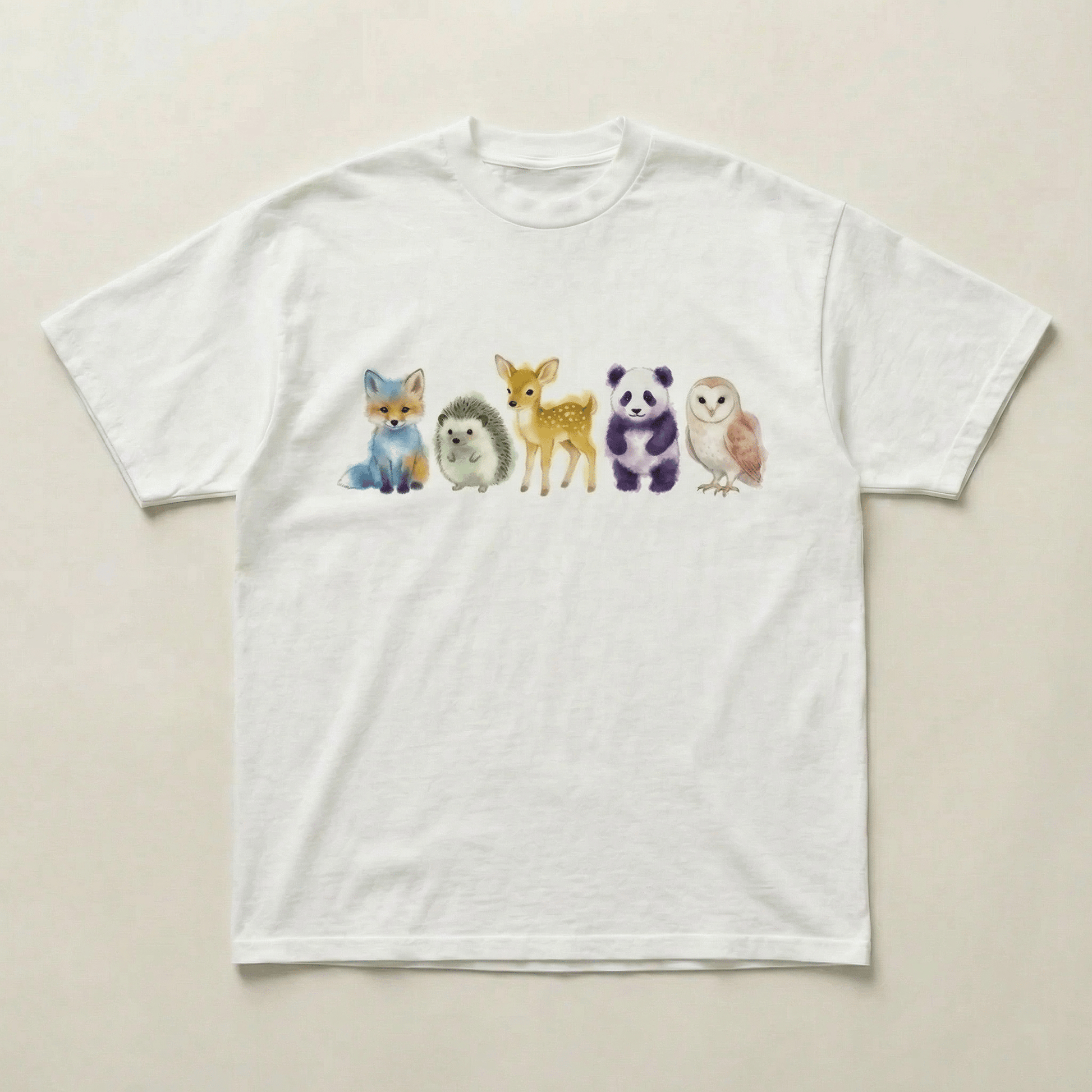 Coloured animals tee