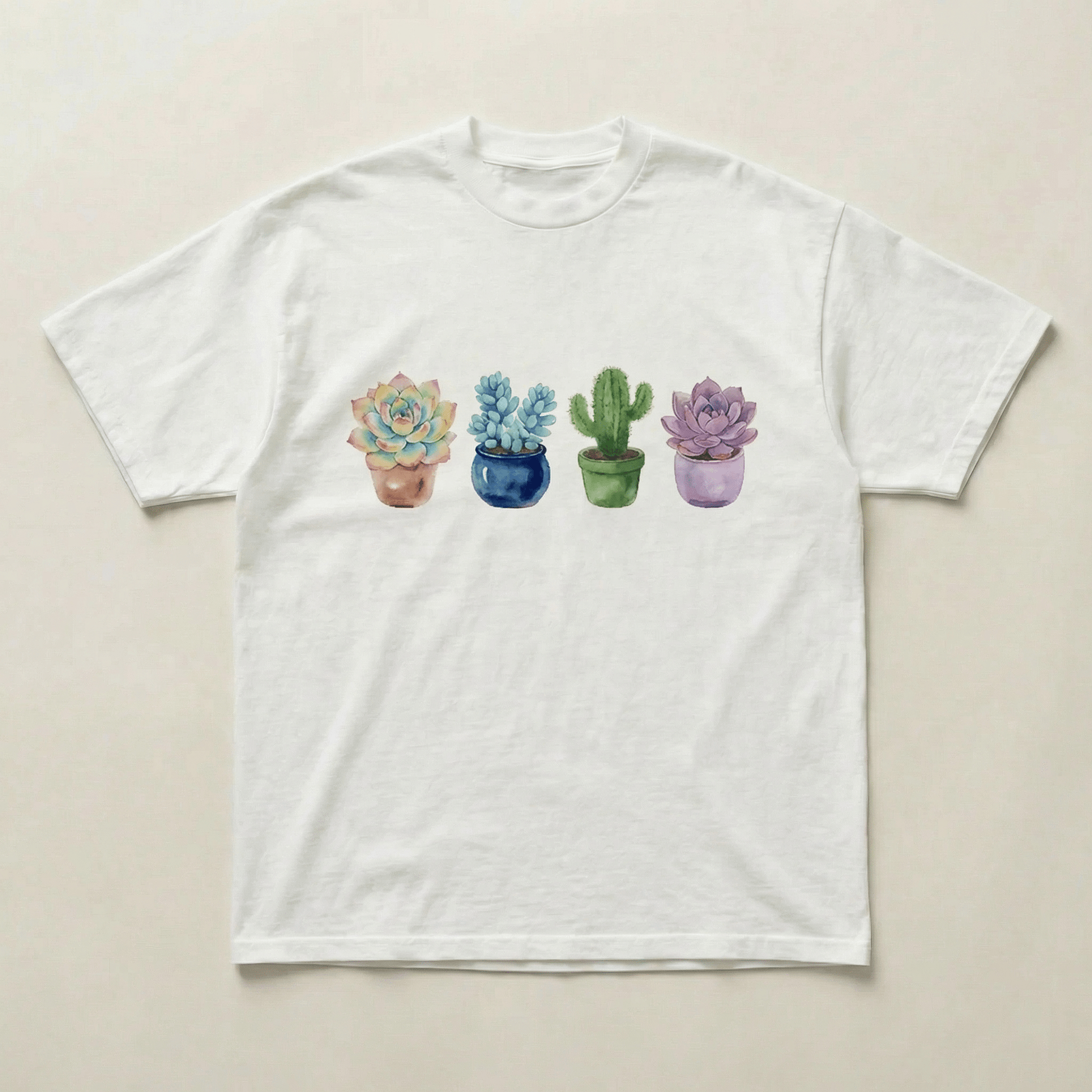 Coloured plants tee