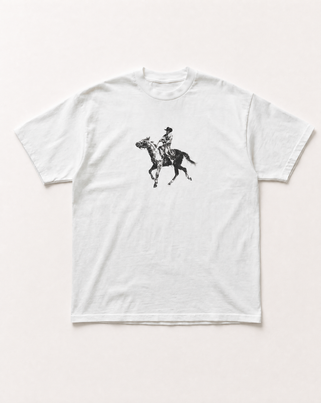 White cowboy heavyweight tee