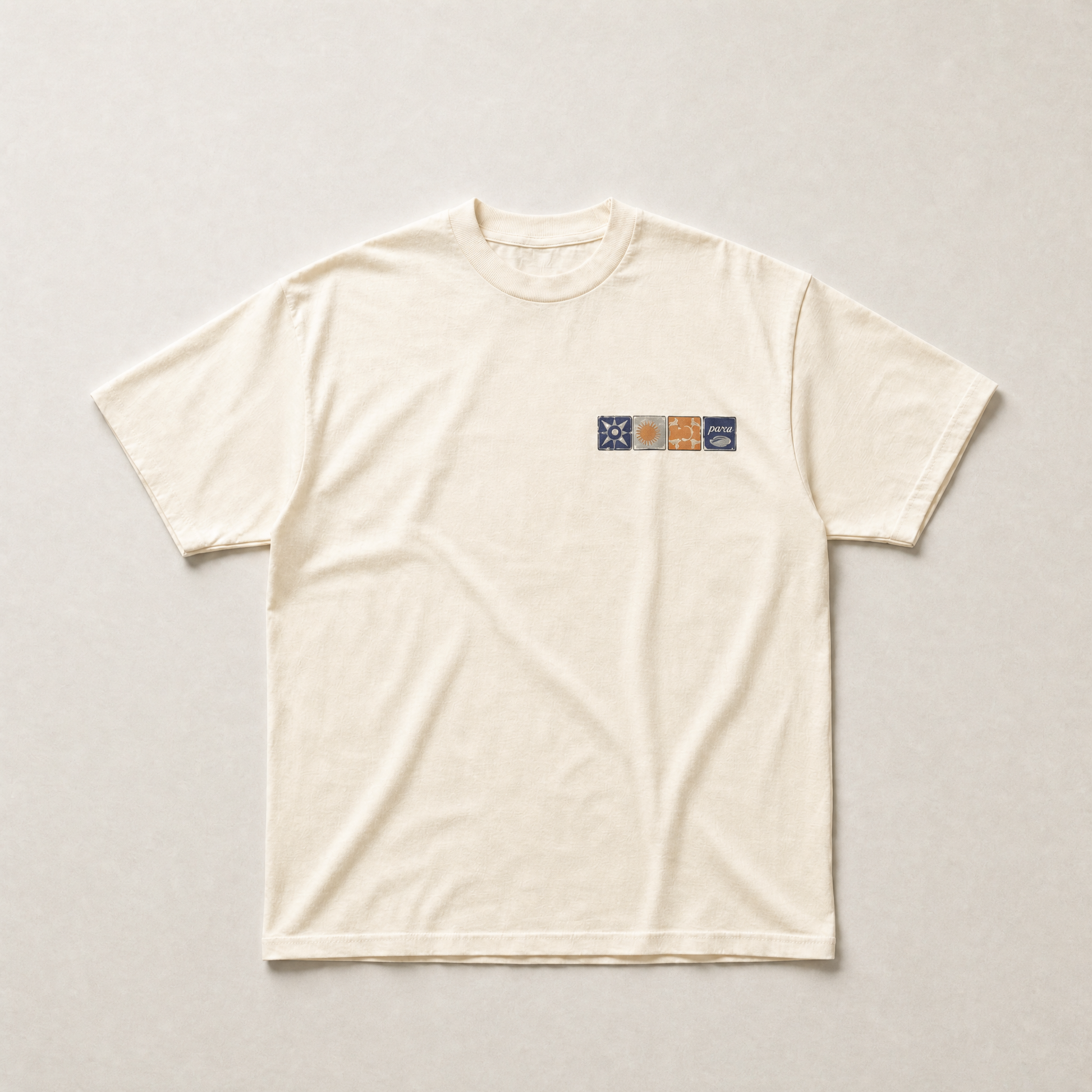 Cream Mediterranean tee - back view