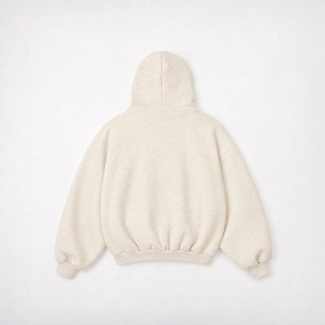Cream Monogram hoodie - front view