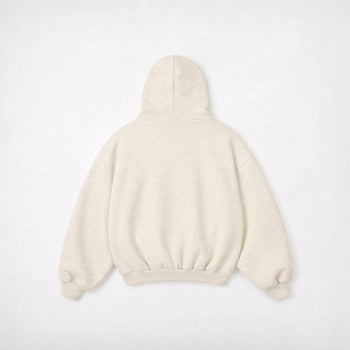 Cream Monogram hoodie - back view