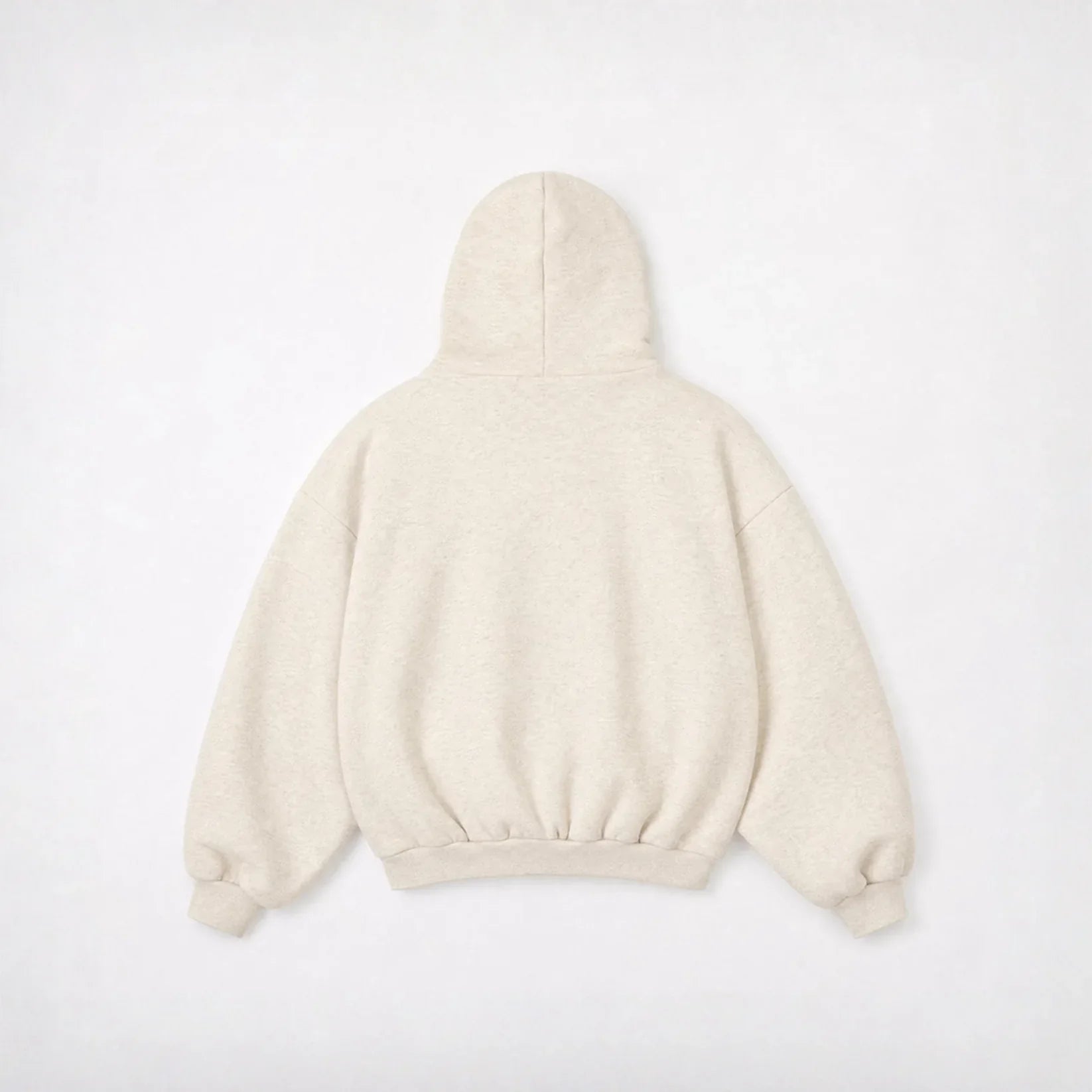 Cream Monogram hoodie - back view