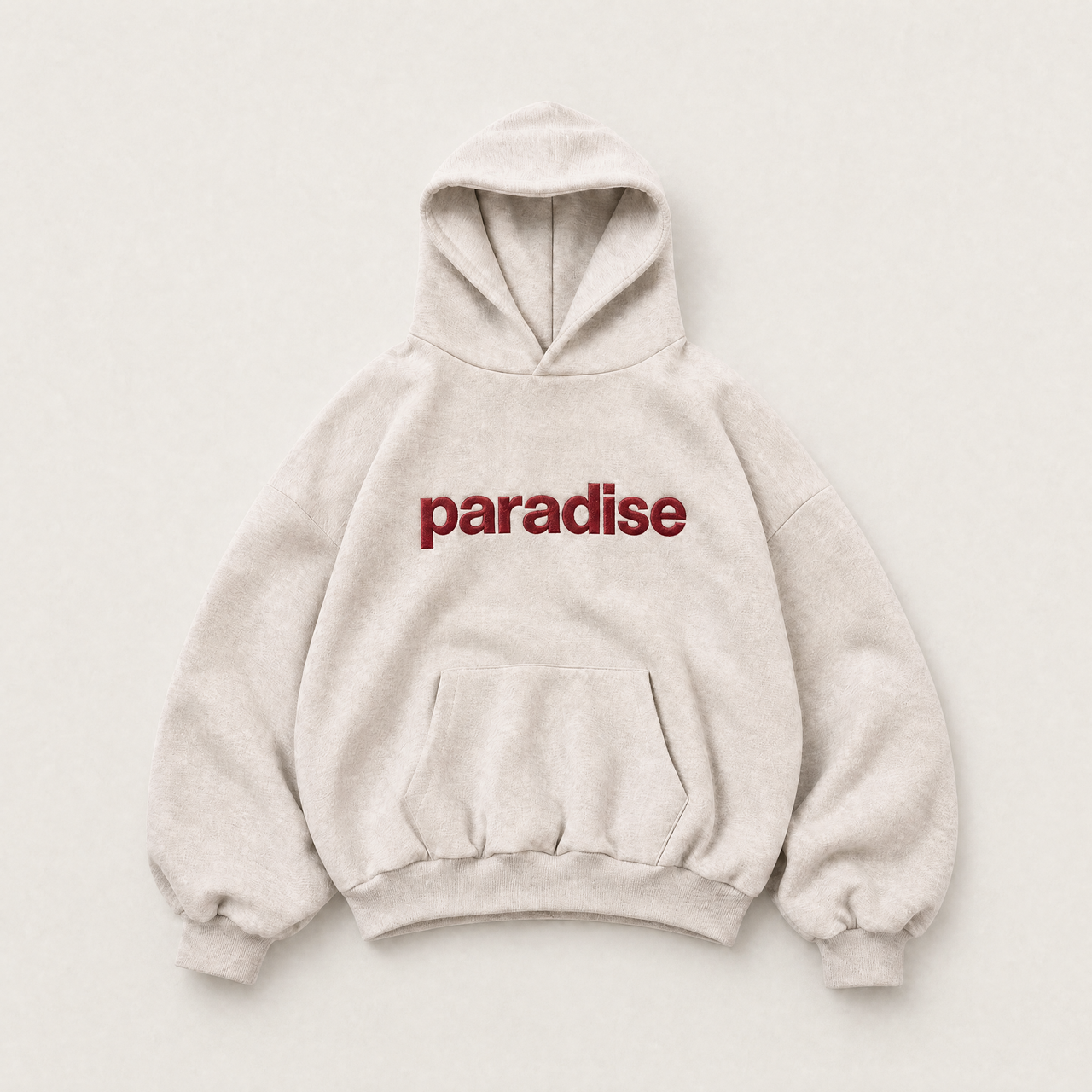 Cream Paradise hoodie - front view