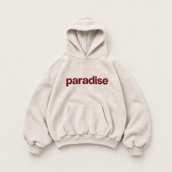 Cream Paradise hoodie - front view