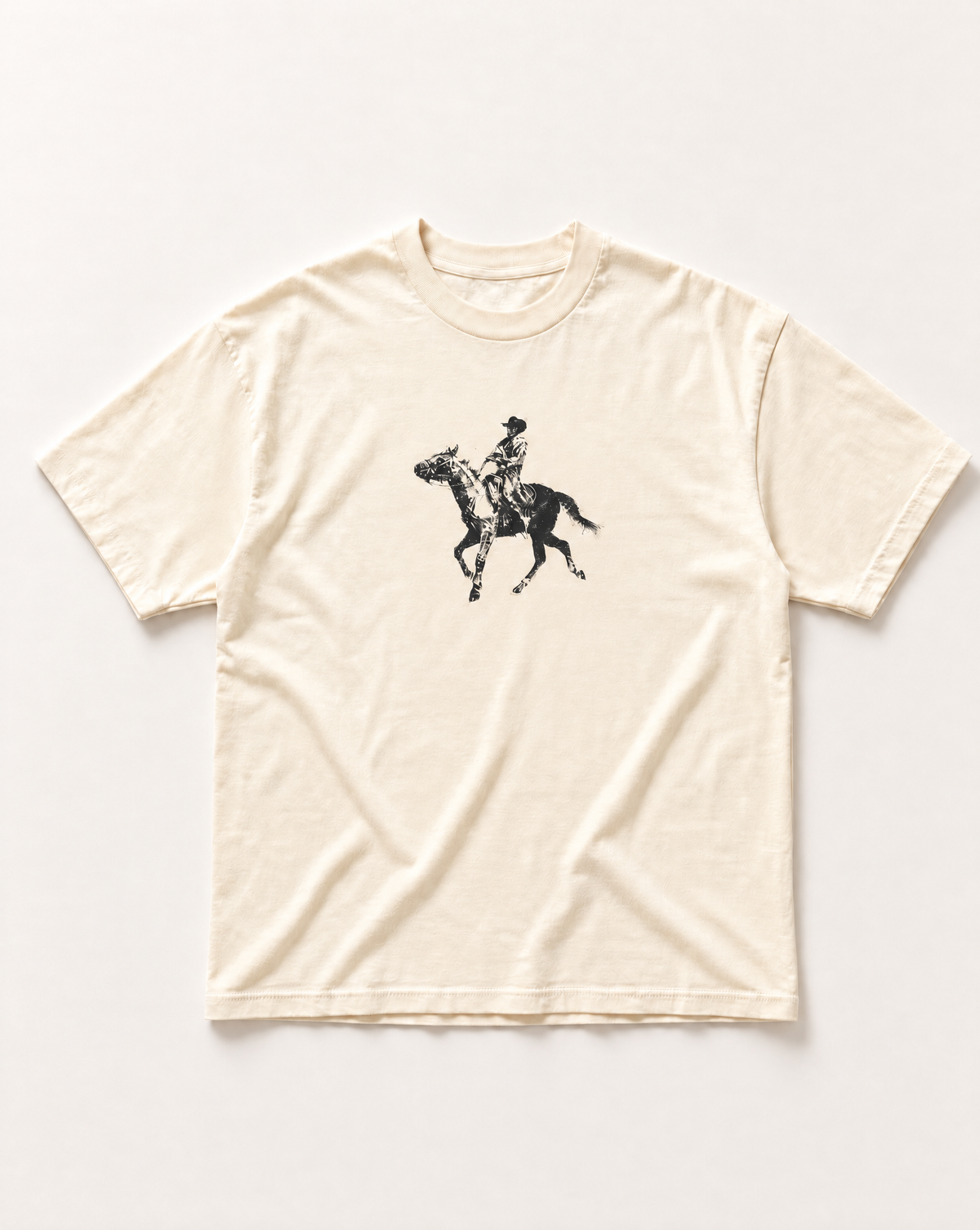 Cream cowboy heavyweight tee