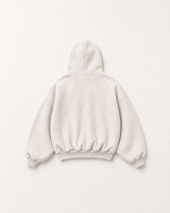 Cream Monogram heavyweight hoodie