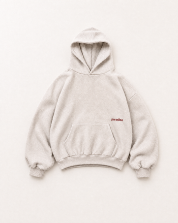 Cream Monogram heavyweight hoodie