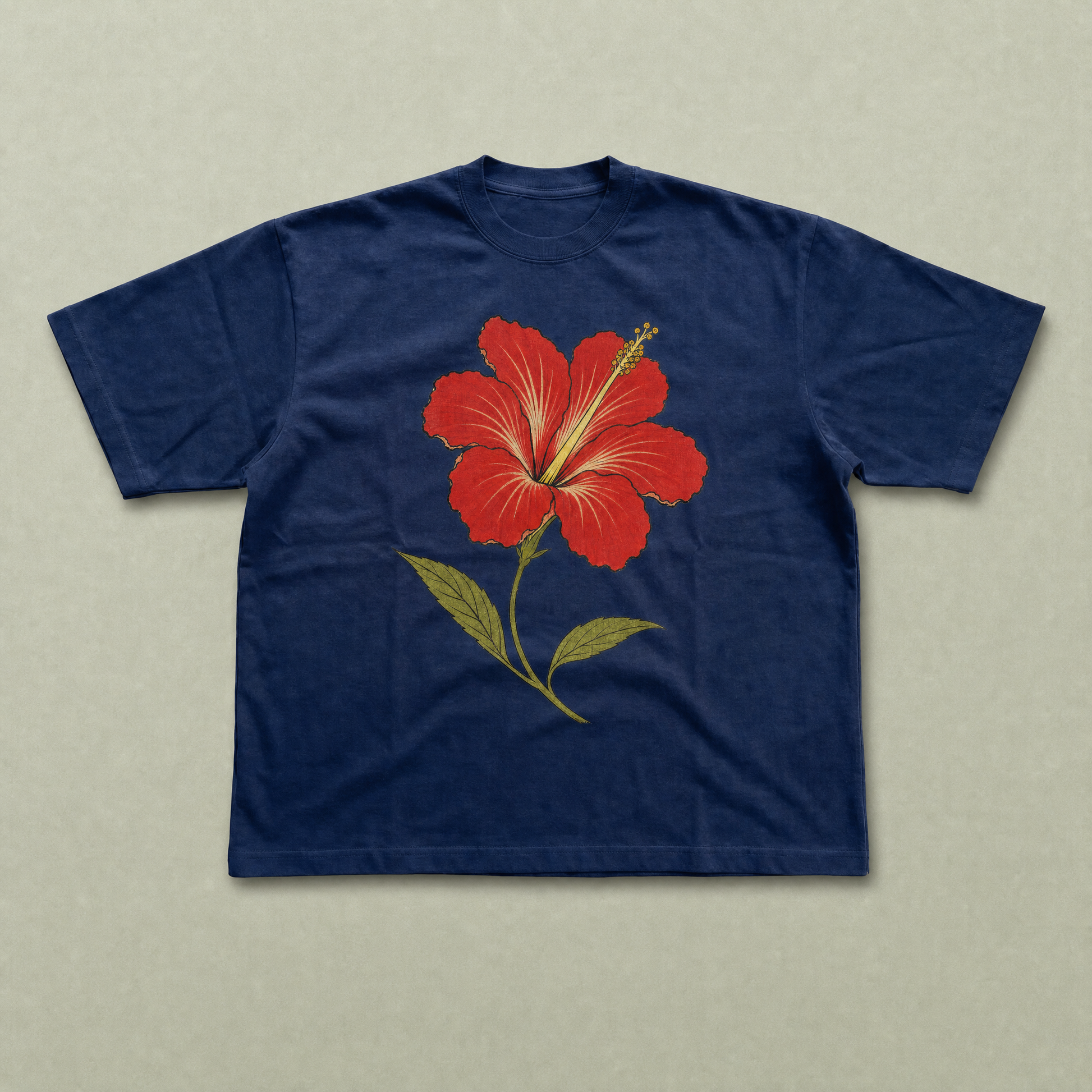 Crimson hibiscus tee