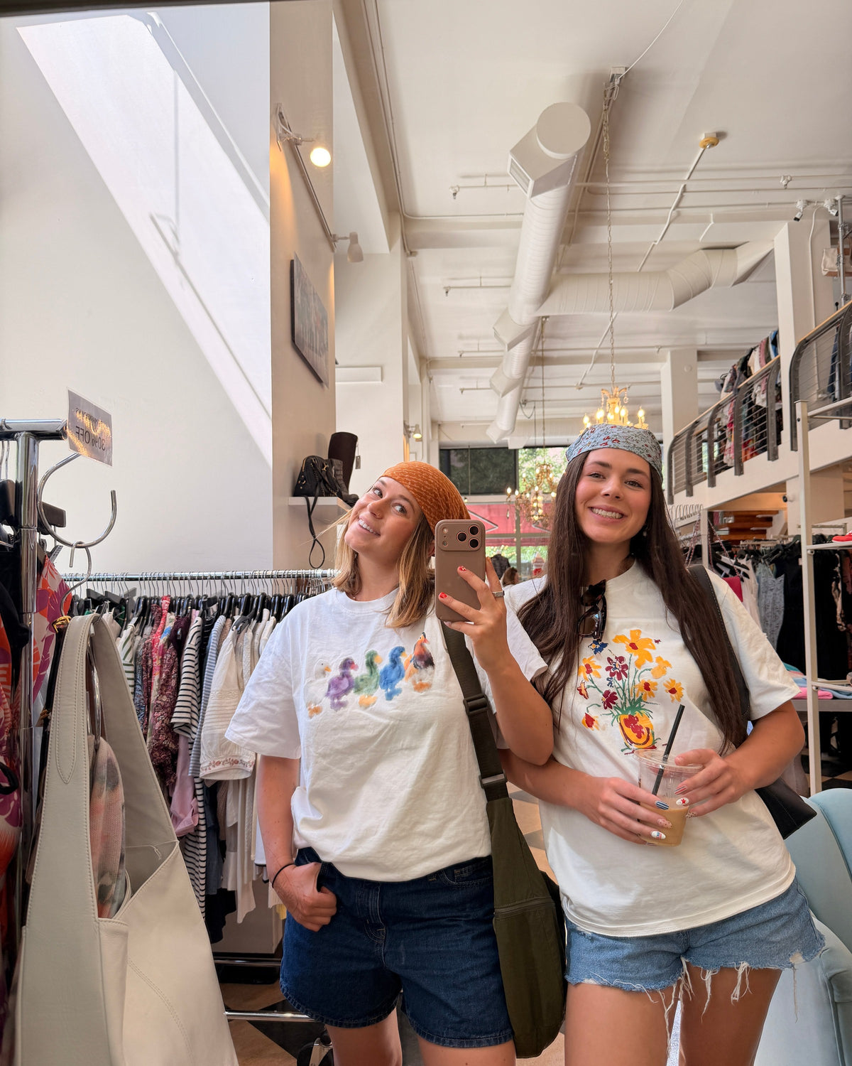 Duck crossing and Yellow flower pot heavyweight tees | Natalie, 165cm / 5'5", wearing size Medium (Classic Fit)