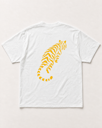 White Golden tiger heavyweight tee