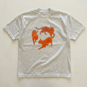 Green Dancing cat heavyweight tee - PARCU
