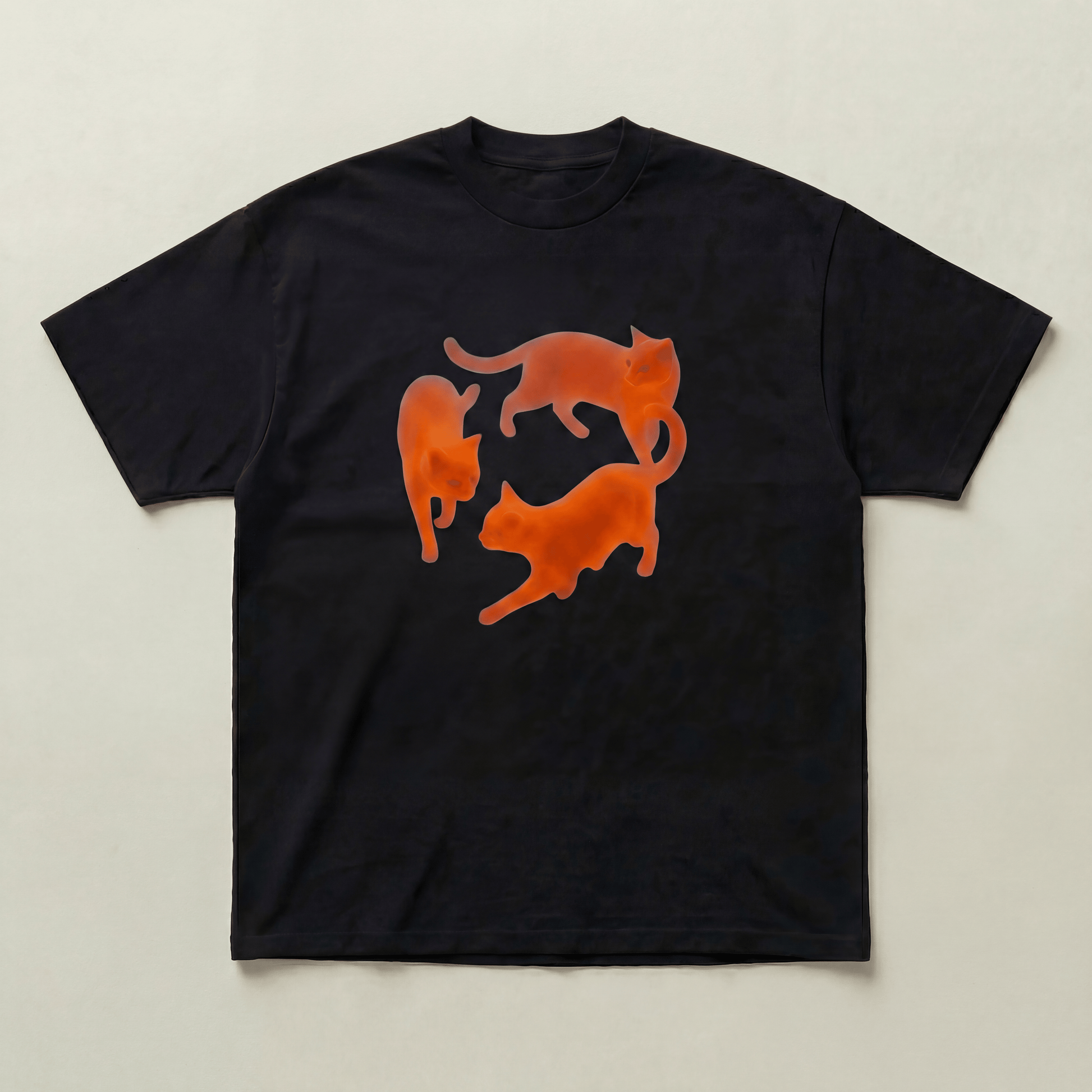 Green Dancing cat heavyweight tee - PARCU